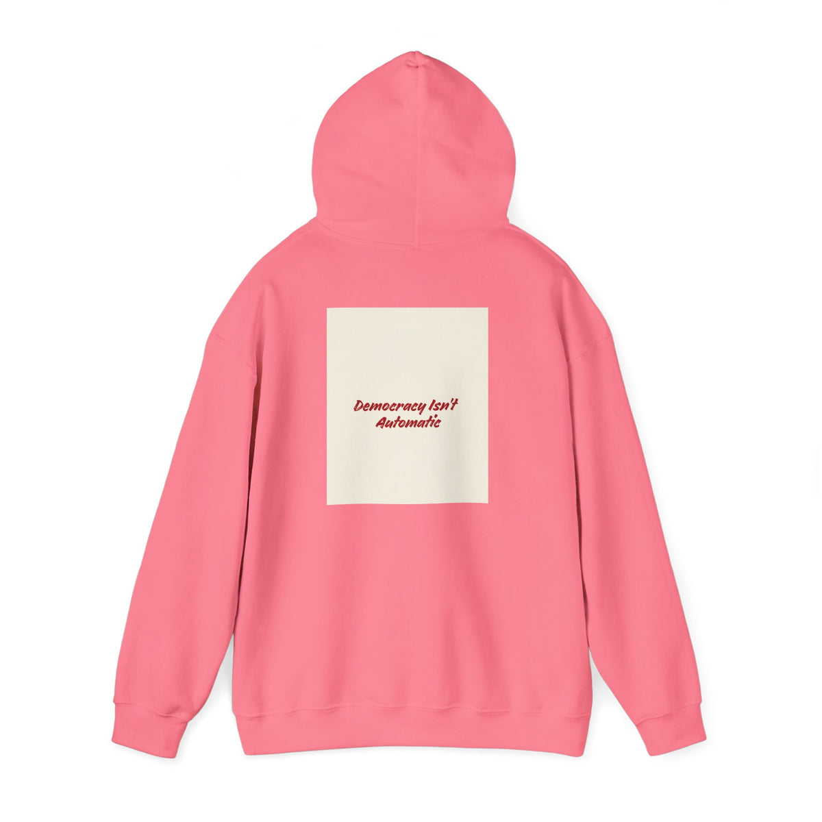 Project 218 Hoodie | Retro Block Logo, Beige Panel Front, Script Back