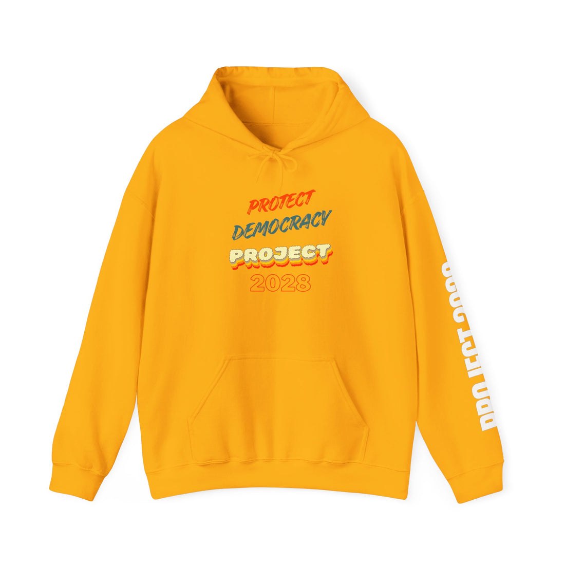 Project 2028 Hoodie | Retro Bubble Letter Design