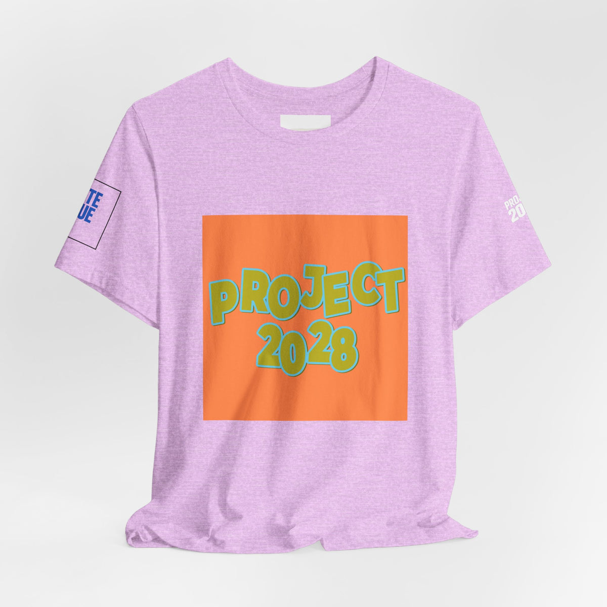 Project 2028 Graphic Tee — Retro Orange Square Design - Make a Statement Without Saying a Word!