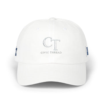 Dad Cap — Minimalist White 'CT' Logo Baseball Hat with 'Project' Back Embroidery - Make a Statement Without Saying a Word!