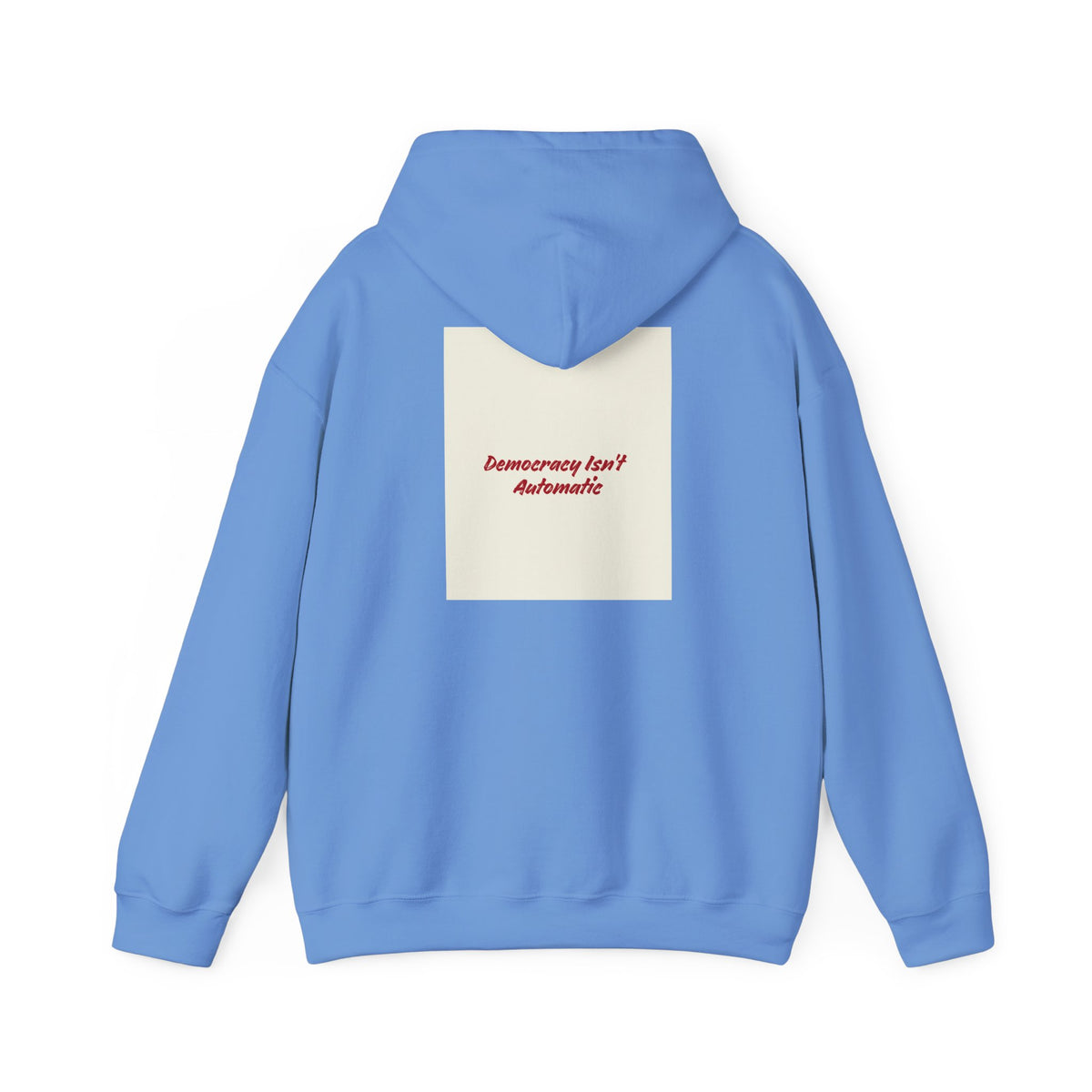 Project 218 Hoodie | Retro Block Logo, Beige Panel Front, Script Back