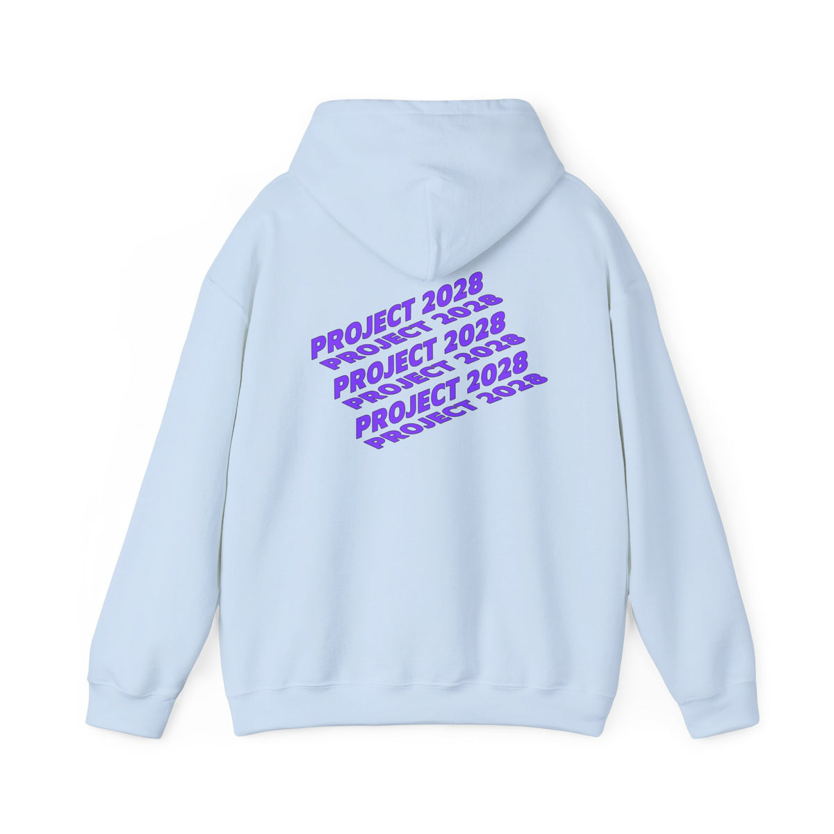 Project 2028 hoodie | Retro purple text design