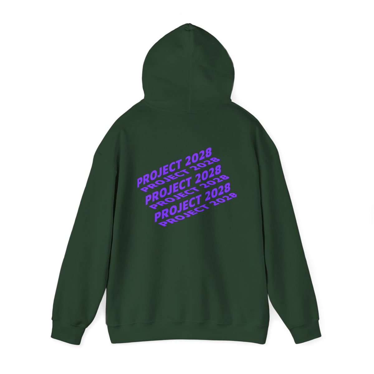 Project 2028 hoodie | Fight Back II text graphic, retro purple pink print