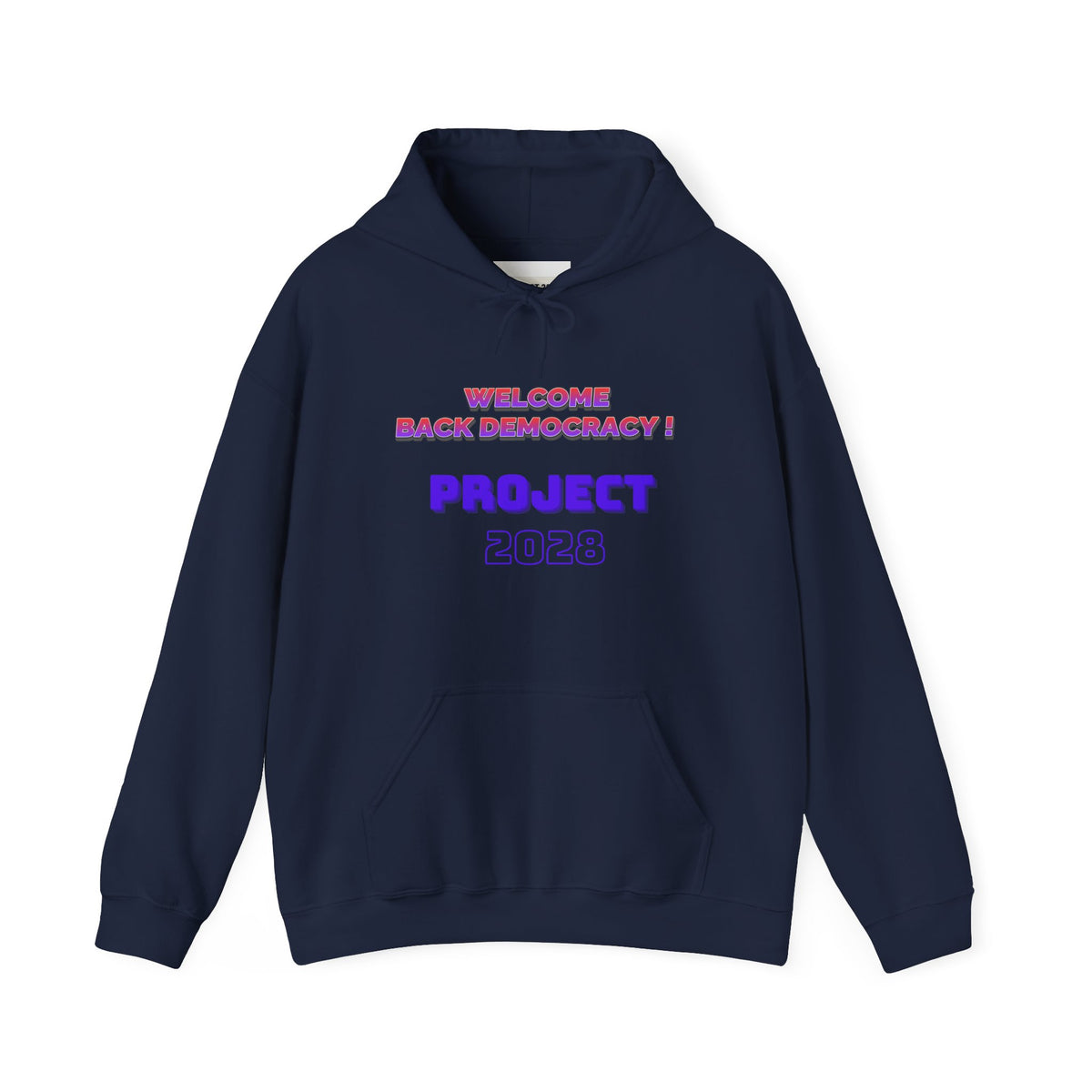 Project 2028 hoodie | Retro purple text design