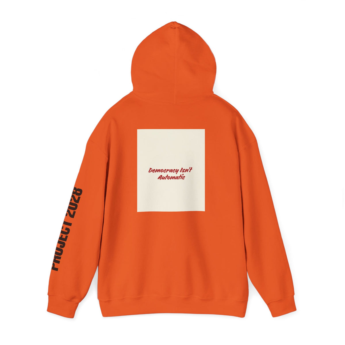 Project 2108 Graphic Hoodie | Democracy Isn't Automatic Back Print