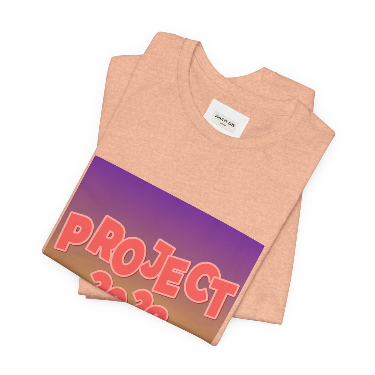 T-Shirt — Project 2028 Gradient Graphic (Back: "Democracy Isn’t Automatic") - Make a Statement Without Saying a Word!