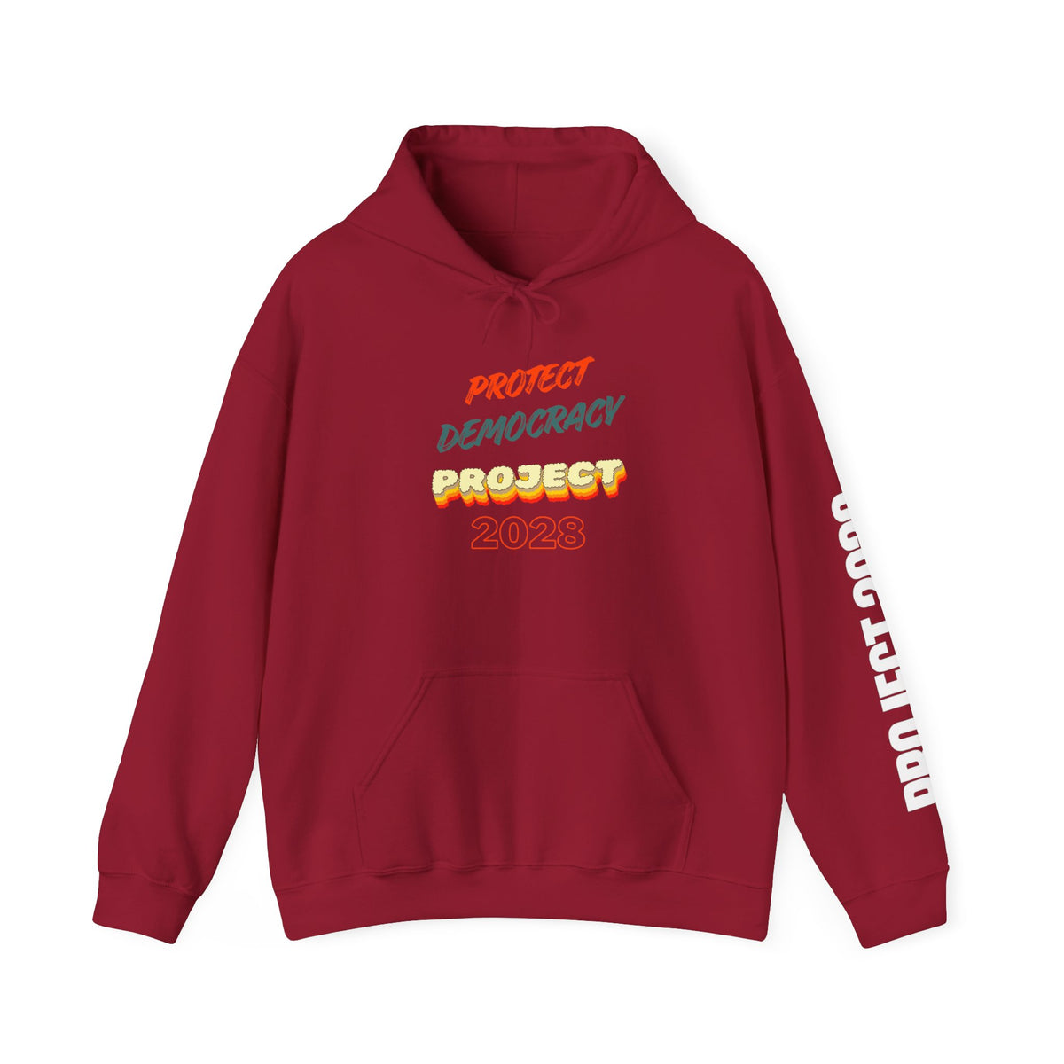 Project 2028 Hoodie | Retro Bubble Letter Design