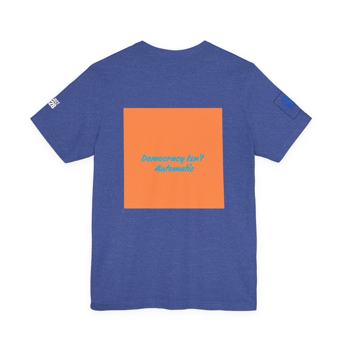 Project 2028 Graphic Tee — Retro Orange Square Design - Make a Statement Without Saying a Word!
