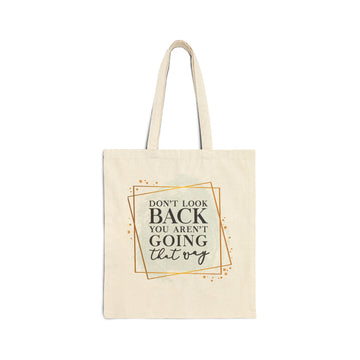 Tote Bag — Inspirational & Political Canvas Tote ("Don't Look Back" / "Vote Blue")