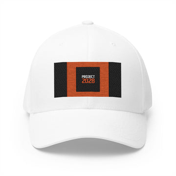 Embroidered 'Project 2028' Structured Cap — Retro Orange & Black Patch