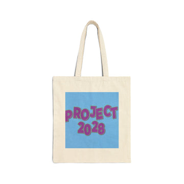 Project 2028 Canvas Tote — "Democracy Isn't Automatic" Political Campaign Bag
