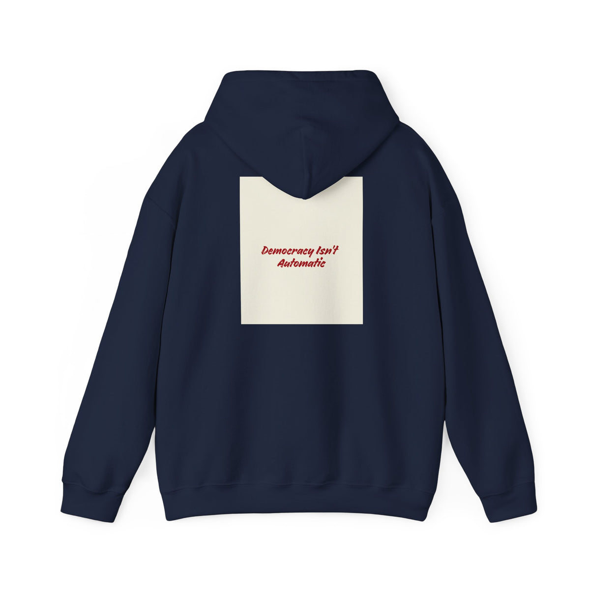 Project 218 Hoodie | Retro Block Logo, Beige Panel Front, Script Back