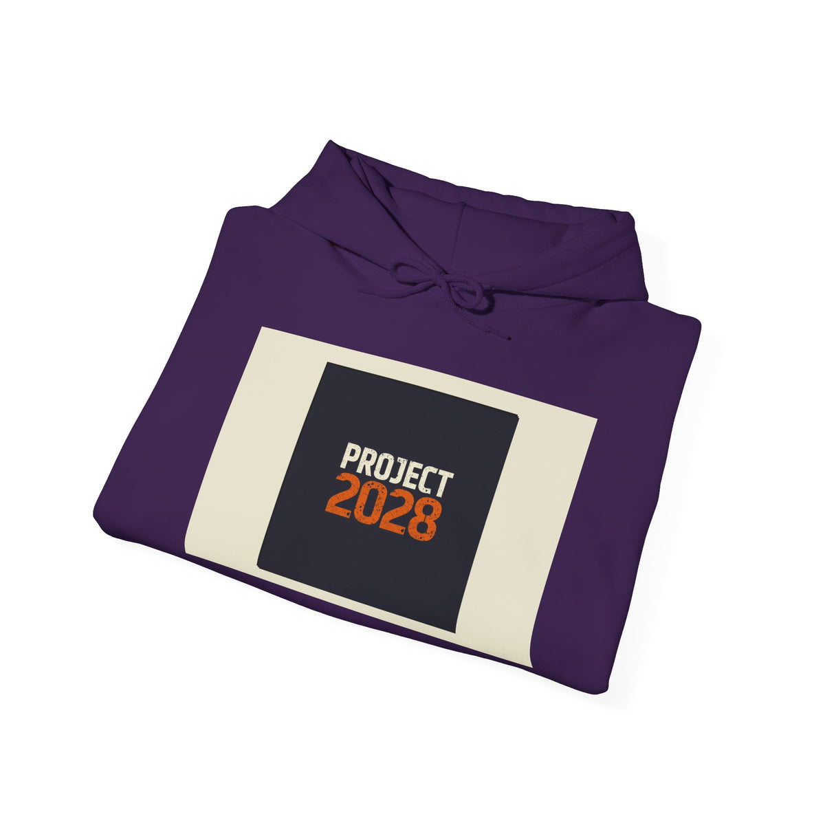Project 218 Hoodie | Retro Block Logo, Beige Panel Front, Script Back