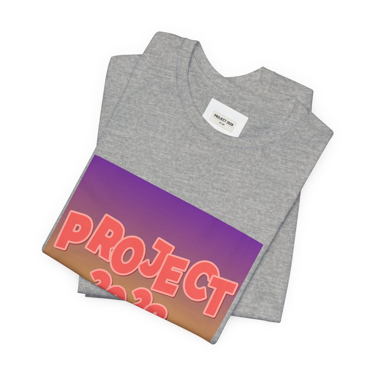 T-Shirt — Project 2028 Gradient Graphic (Back: "Democracy Isn’t Automatic") - Make a Statement Without Saying a Word!