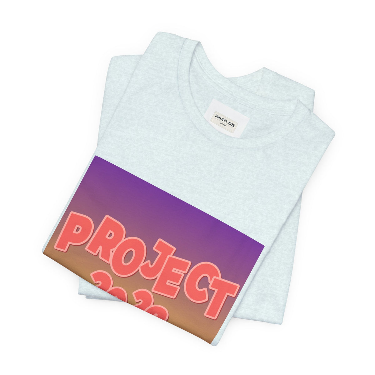 T-Shirt — Project 2028 Gradient Graphic (Back: "Democracy Isn’t Automatic") - Make a Statement Without Saying a Word!