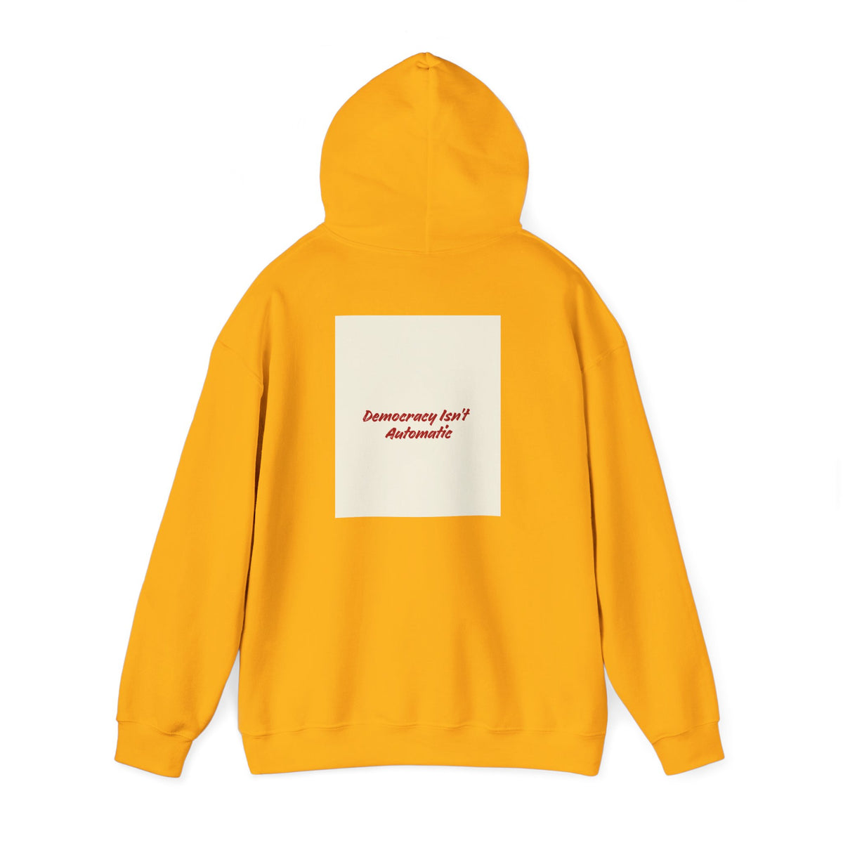Project 218 Hoodie | Retro Block Logo, Beige Panel Front, Script Back