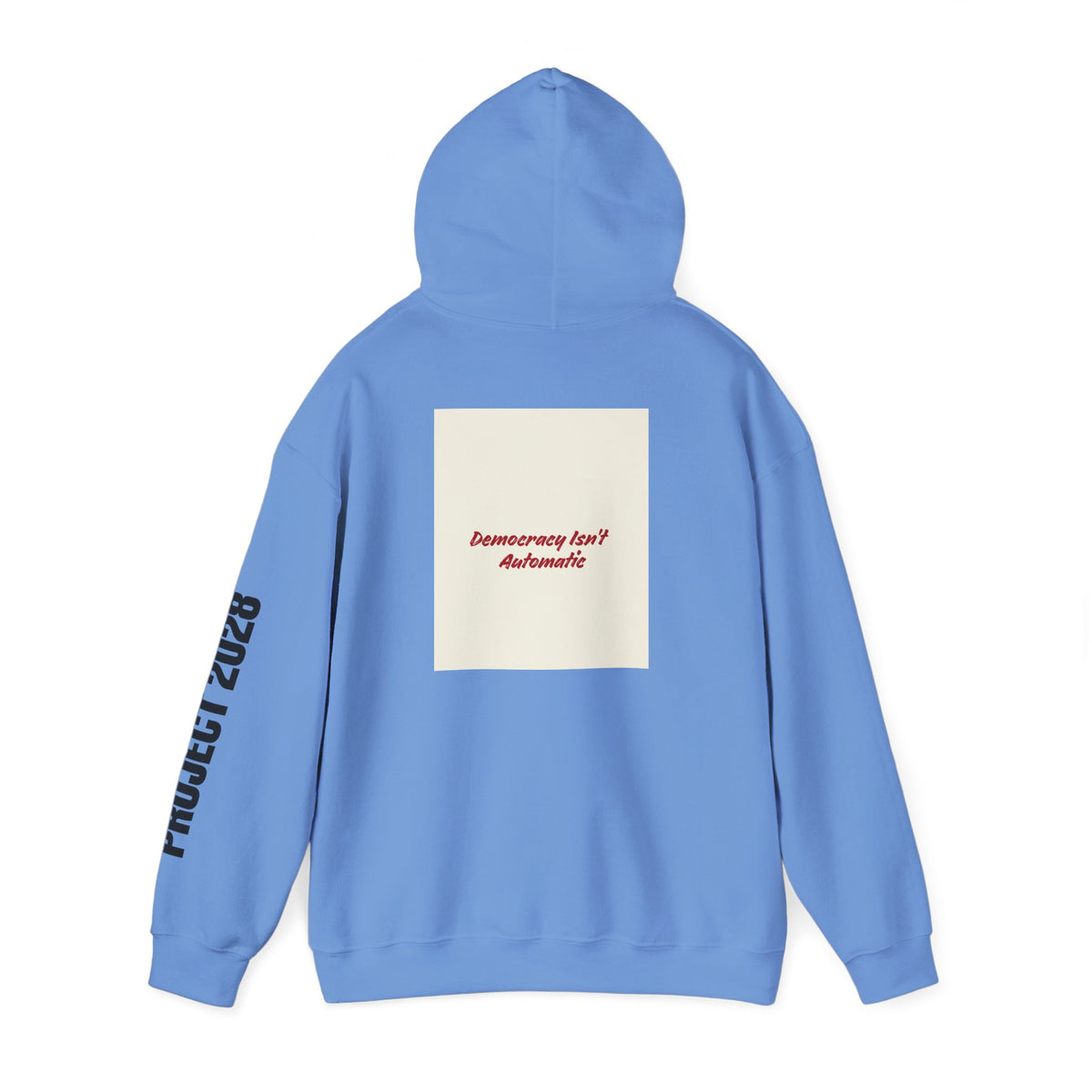 Project 2108 Graphic Hoodie | Democracy Isn't Automatic Back Print