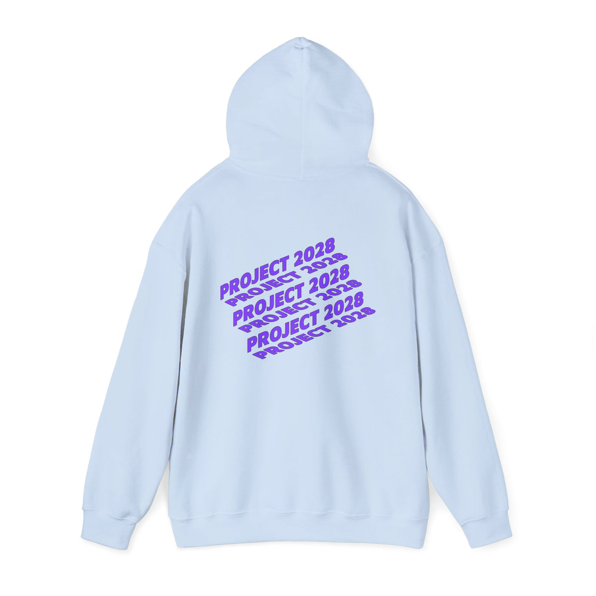 Project 2028 hoodie | Retro purple text design