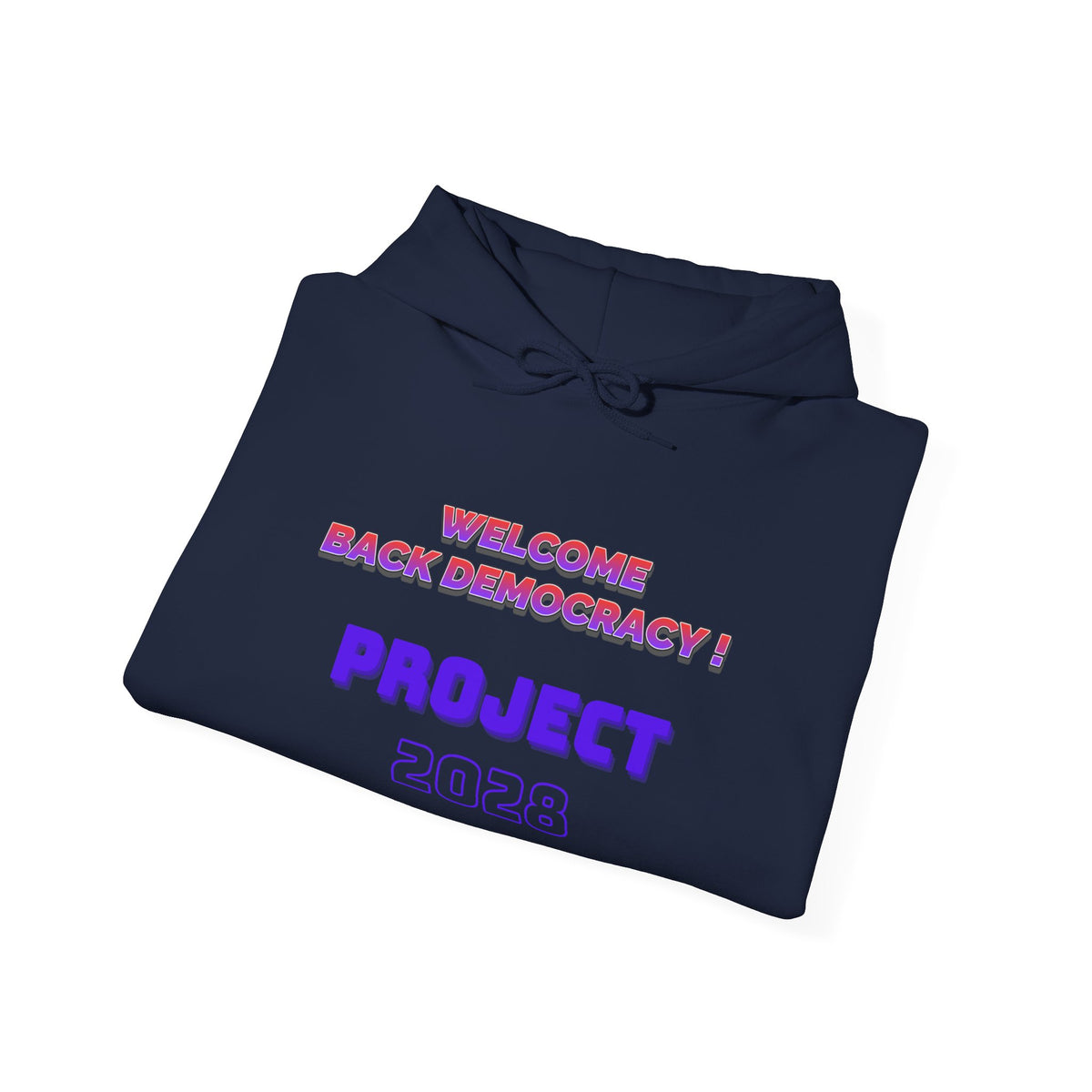 Project 2028 hoodie | Retro purple text design