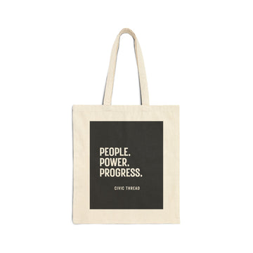Democracy Tote Bag — "Democracy Is Not Automatic" Cotton Canvas Protest Tote