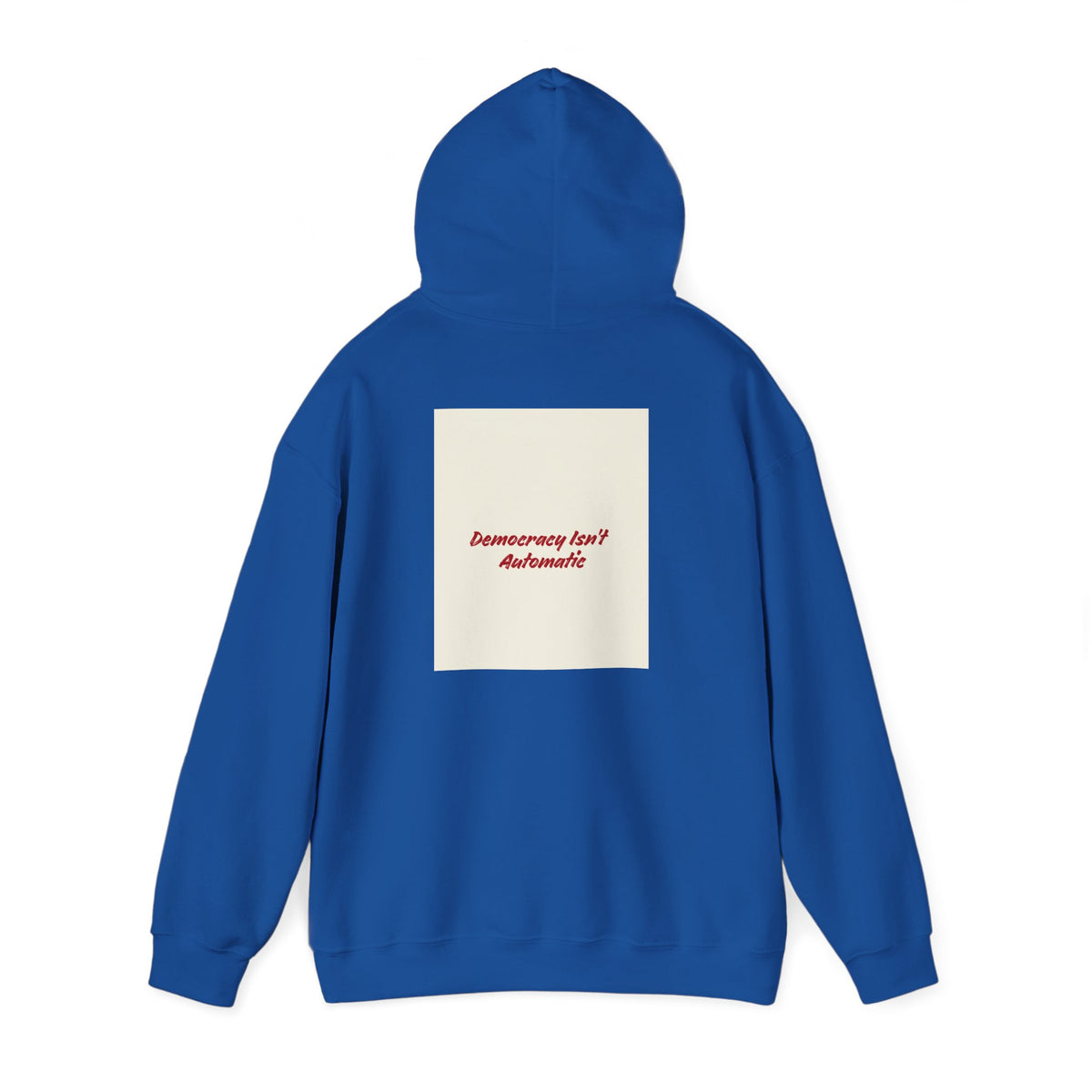 Project 218 Hoodie | Retro Block Logo, Beige Panel Front, Script Back