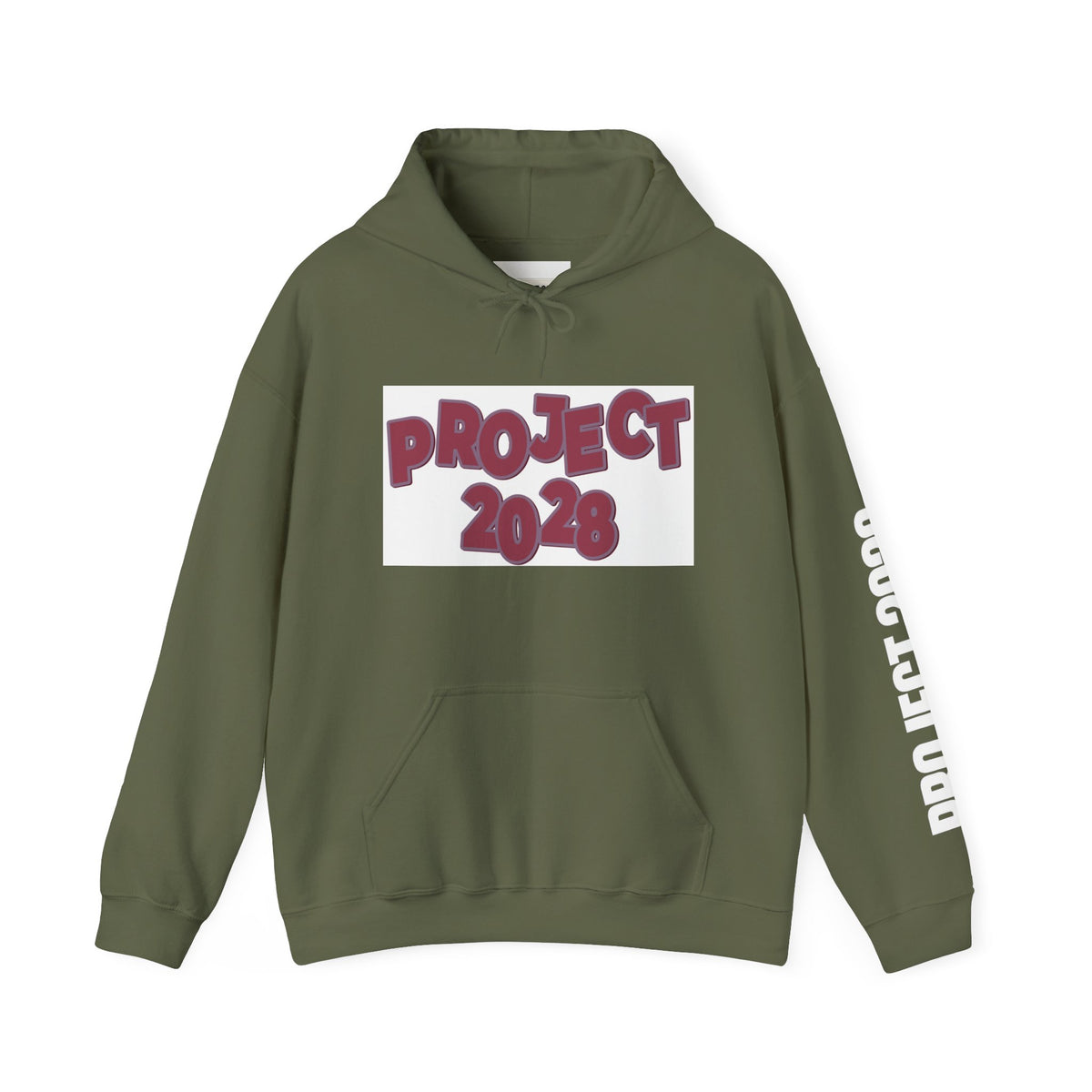 Project 2028 hoodie | Democracy Isn't Automatic back print