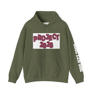 Project 2028 hoodie | Democracy Isn't Automatic back print