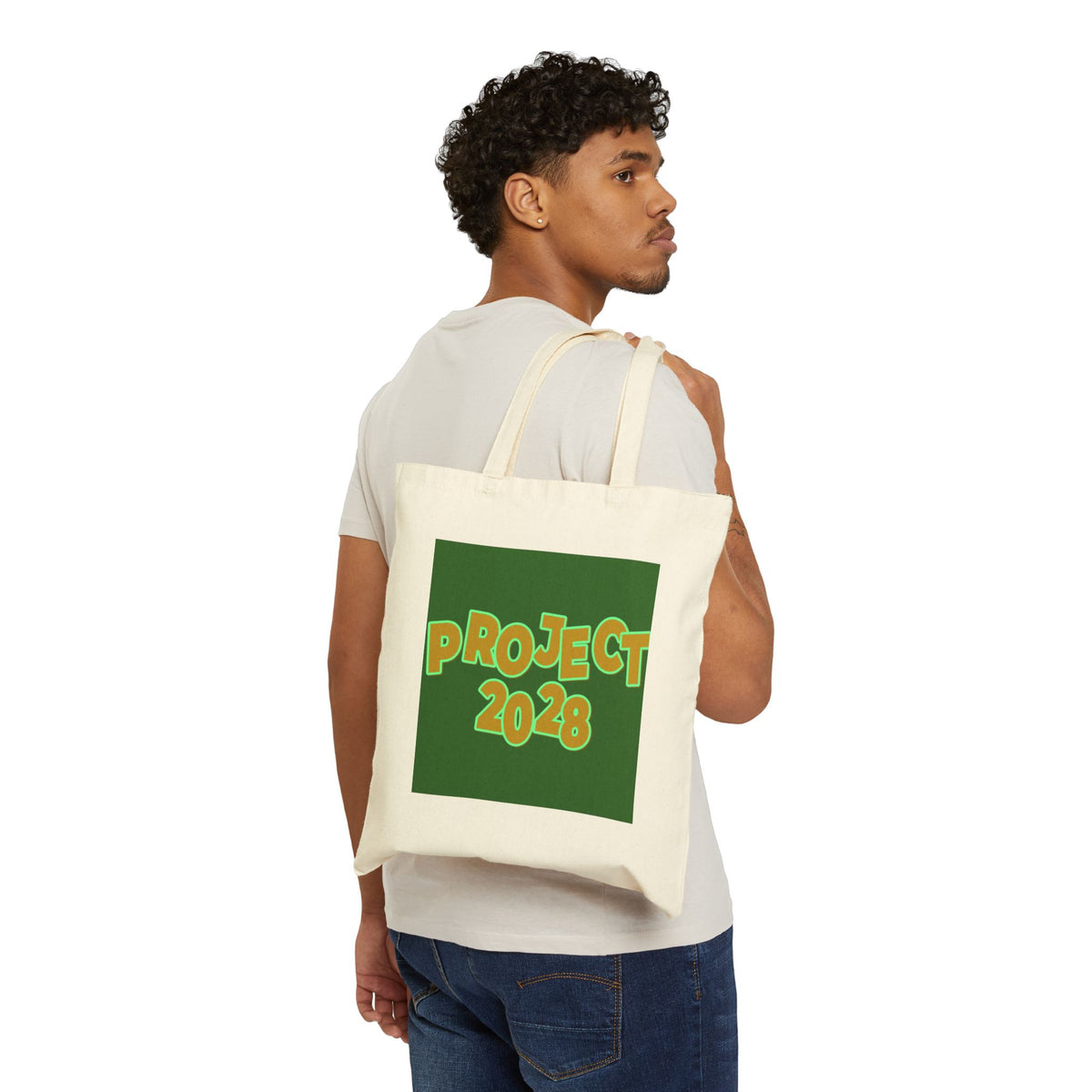 Project 2028 Tote — "Democracy Isn’t Automatic" Canvas Bag