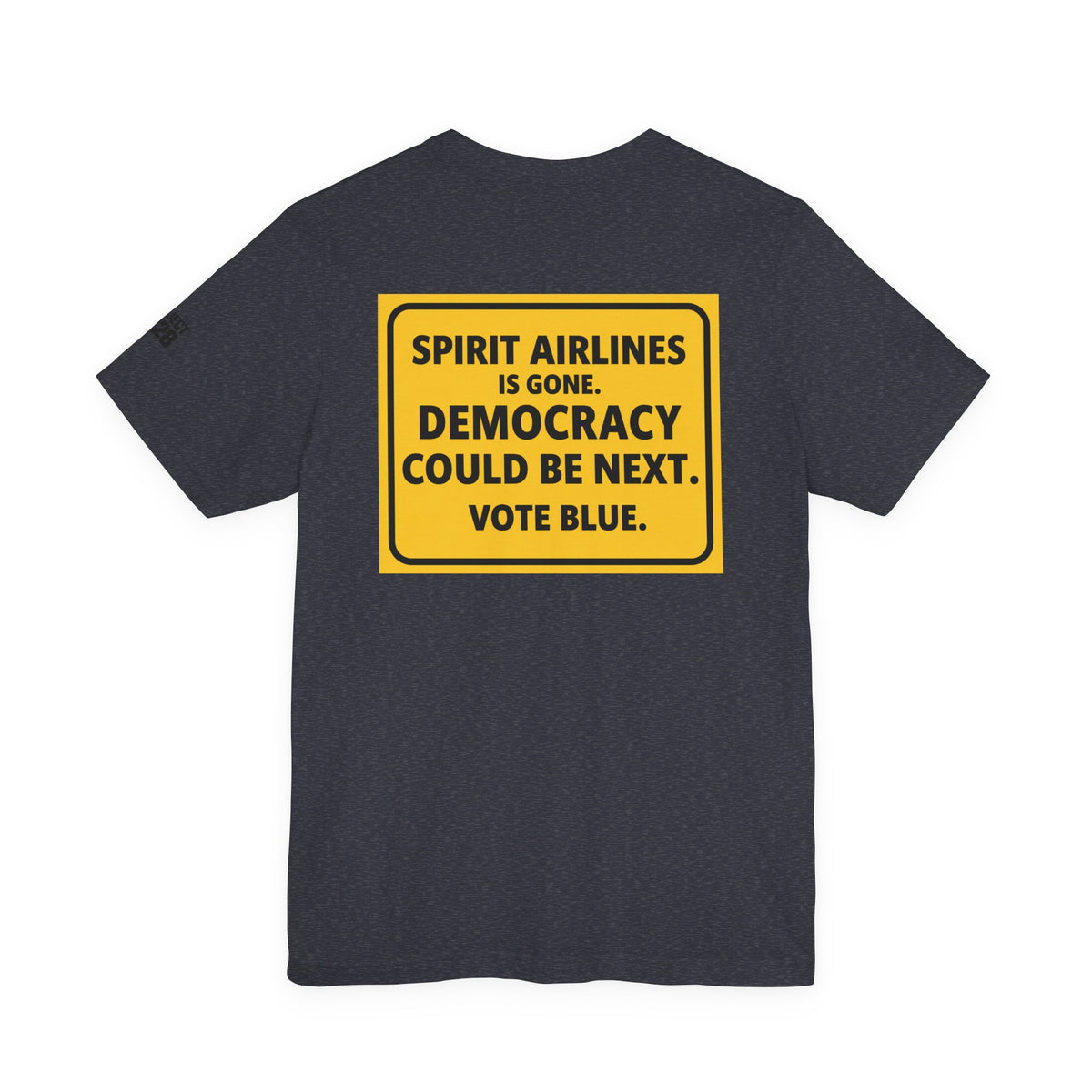Project 2028 Graphic Tee — "Spirit Airlines Is Gone. Democracy Could Be Next. Vote Blue." Political Statement T-Shirt - Make a Statement Without Saying a Word!