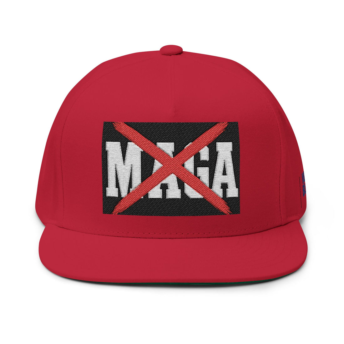 Flat Bill Cap — Anti-MAGA Embroidered Snapback - Make a Statement Without Saying a Word!
