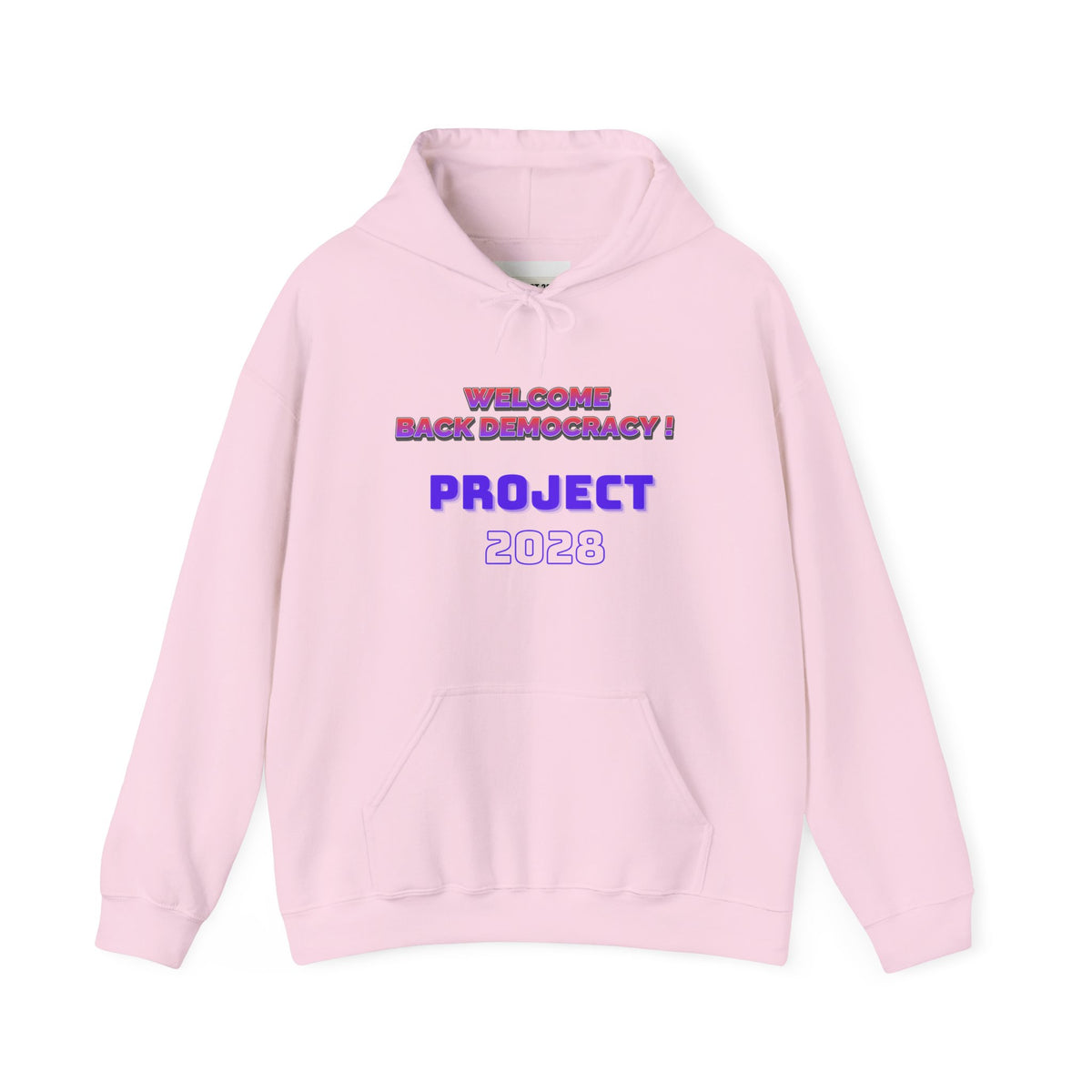 Project 2028 hoodie | Retro purple text design
