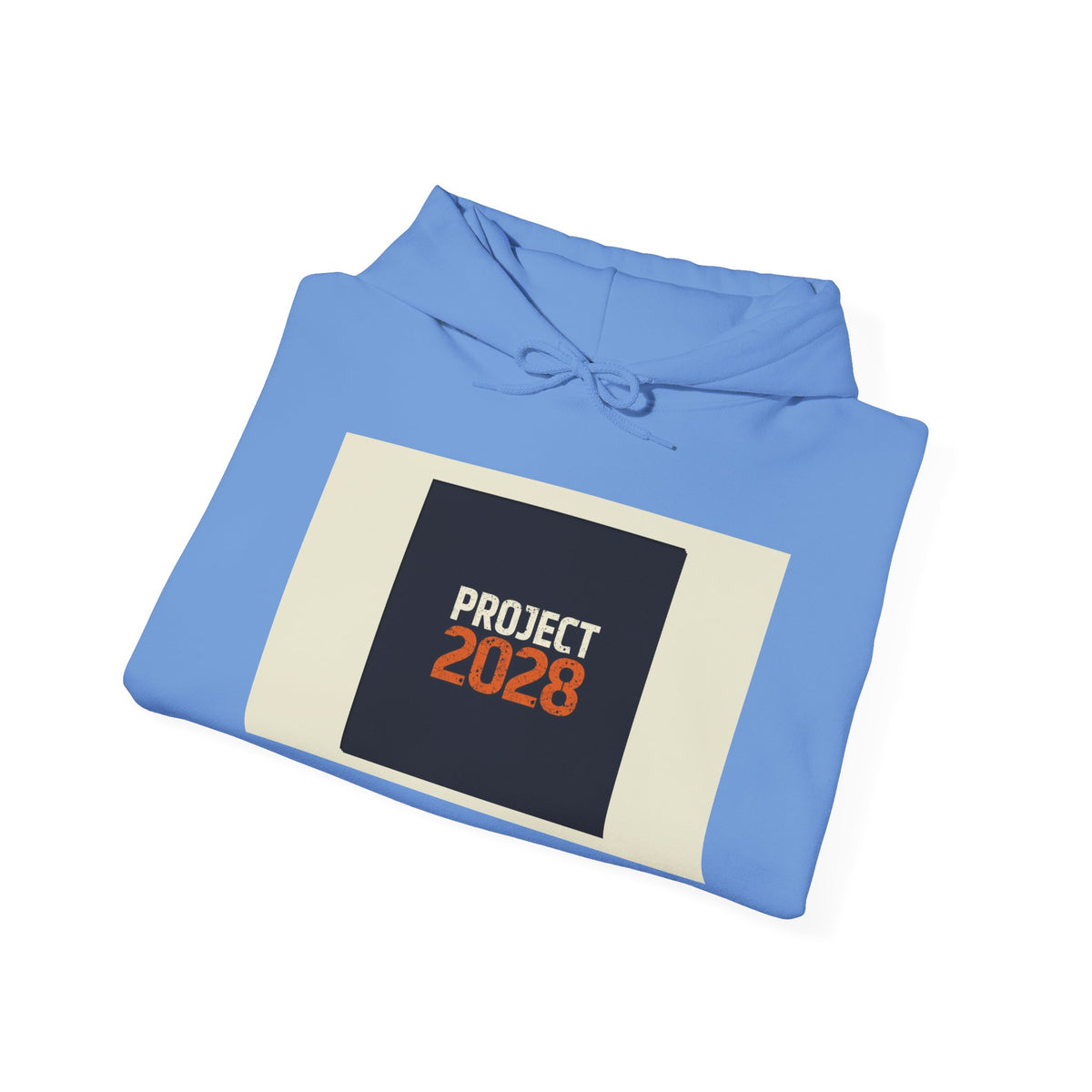 Project 218 Hoodie | Retro Block Logo, Beige Panel Front, Script Back