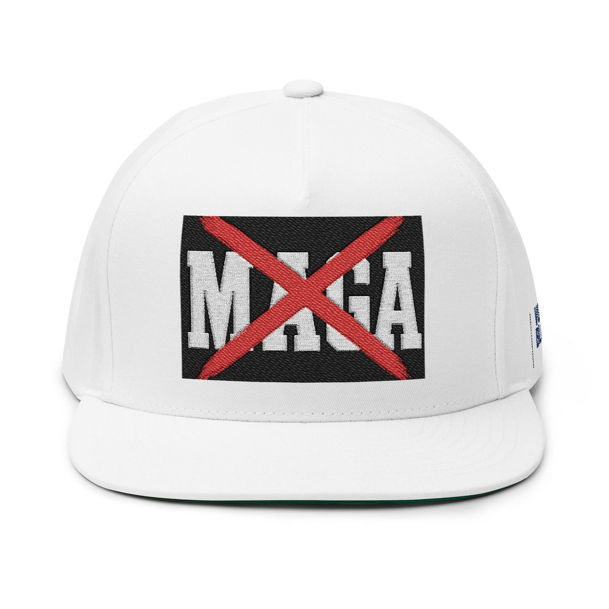 Flat Bill Cap — Anti-MAGA Embroidered Snapback - Make a Statement Without Saying a Word!