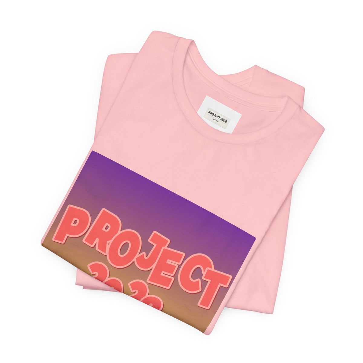 T-Shirt — Project 2028 Gradient Graphic (Back: "Democracy Isn’t Automatic") - Make a Statement Without Saying a Word!
