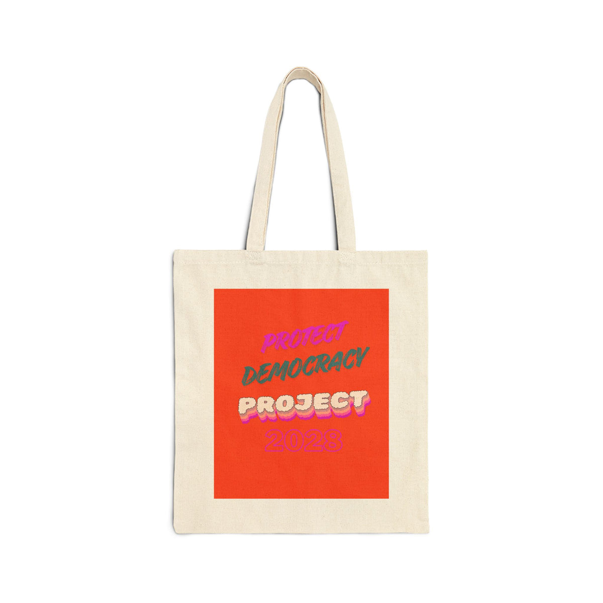 Democracy Project Canvas Tote — Bold Political Statement Tote Bag