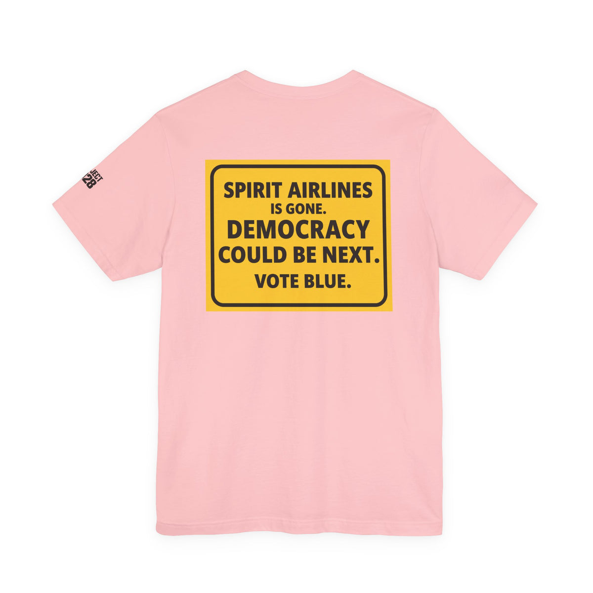 Project 2028 Graphic Tee — "Spirit Airlines Is Gone. Democracy Could Be Next. Vote Blue." Political Statement T-Shirt - Make a Statement Without Saying a Word!