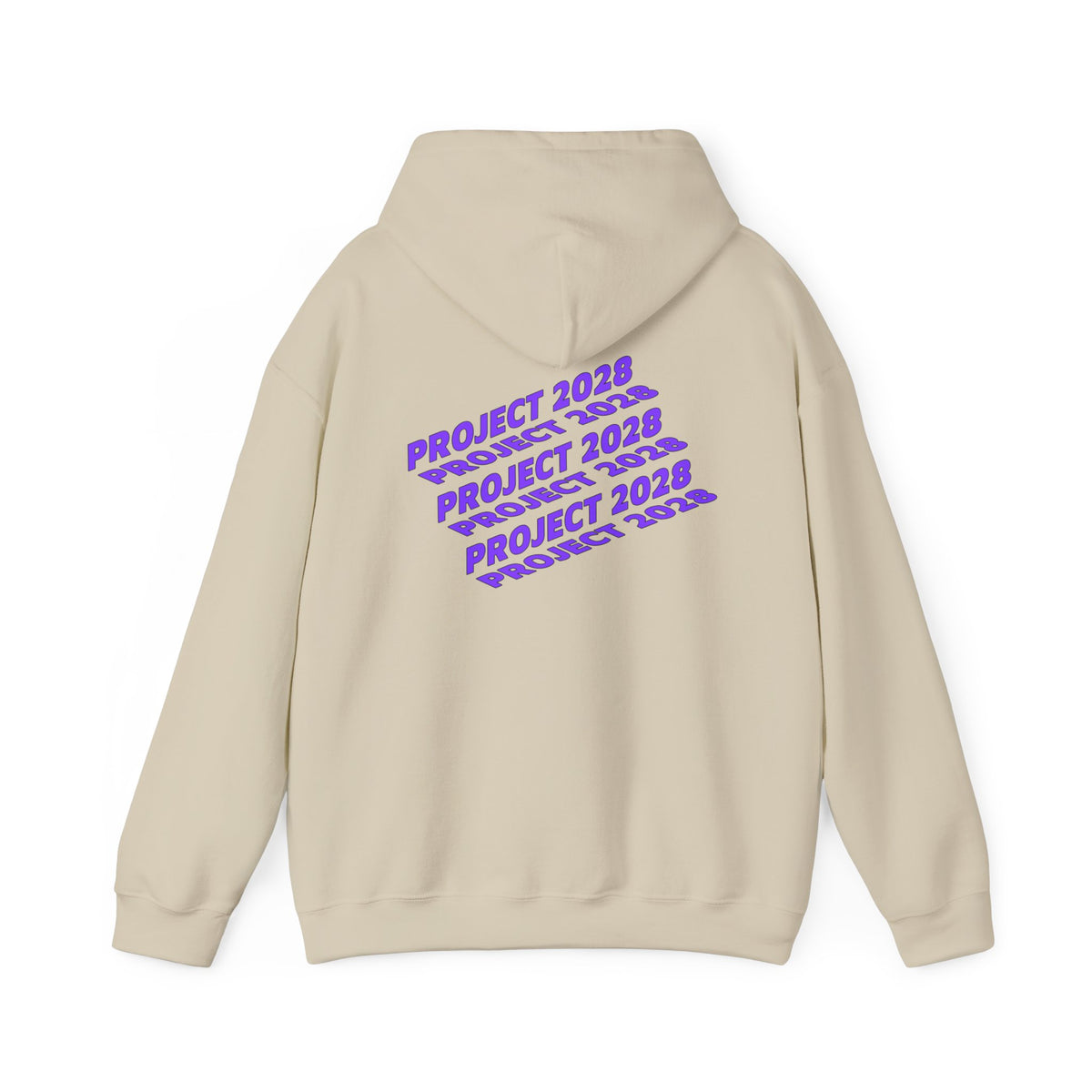 Project 2028 hoodie | Retro purple text design