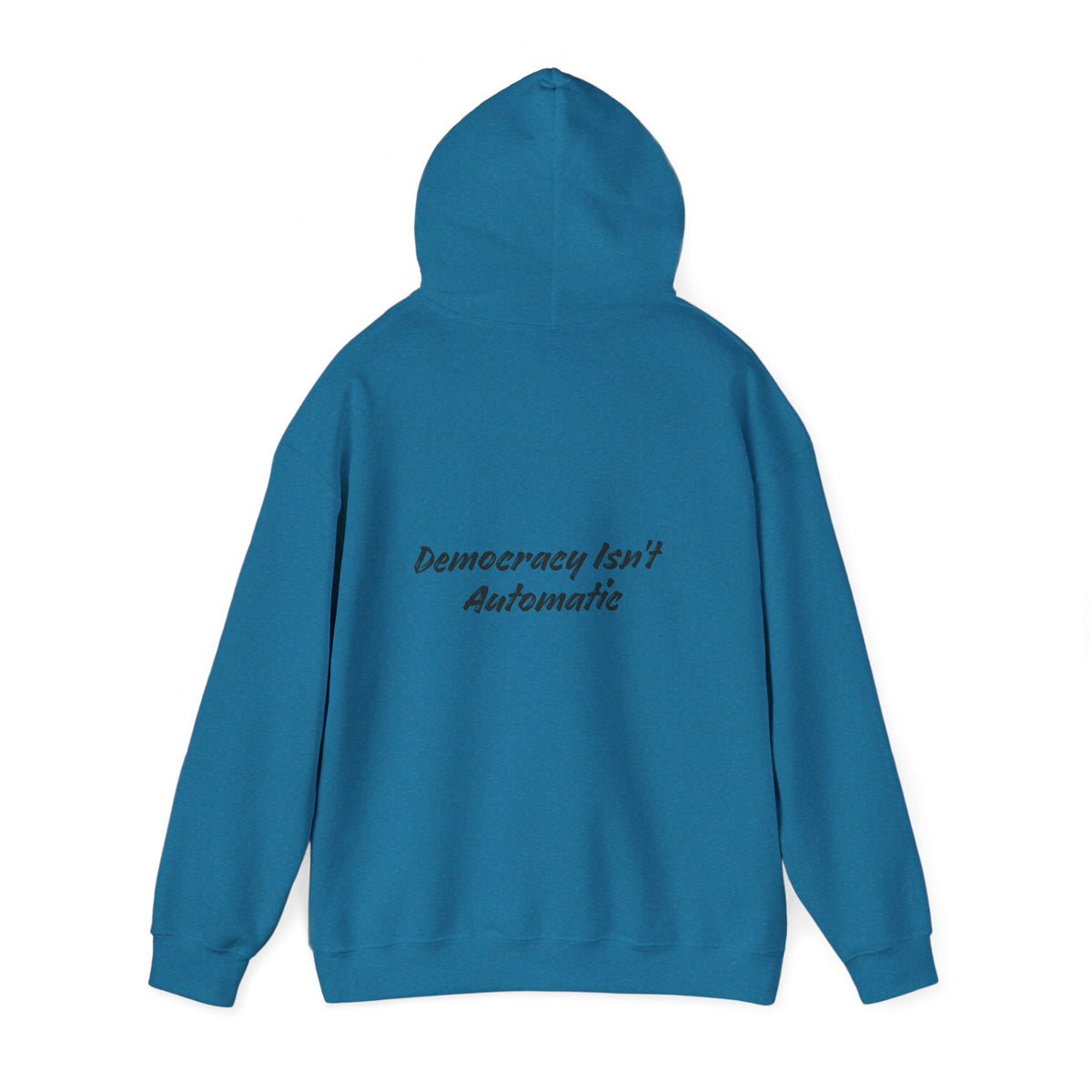 Product 2028 Graphic Hoodie | Democracy Isn't Automatic back print