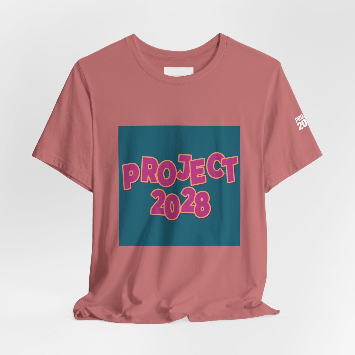 Project 2028 Graphic Tee — 'Democracy Isn't Automatic' Back Print - Make a Statement Without Saying a Word!