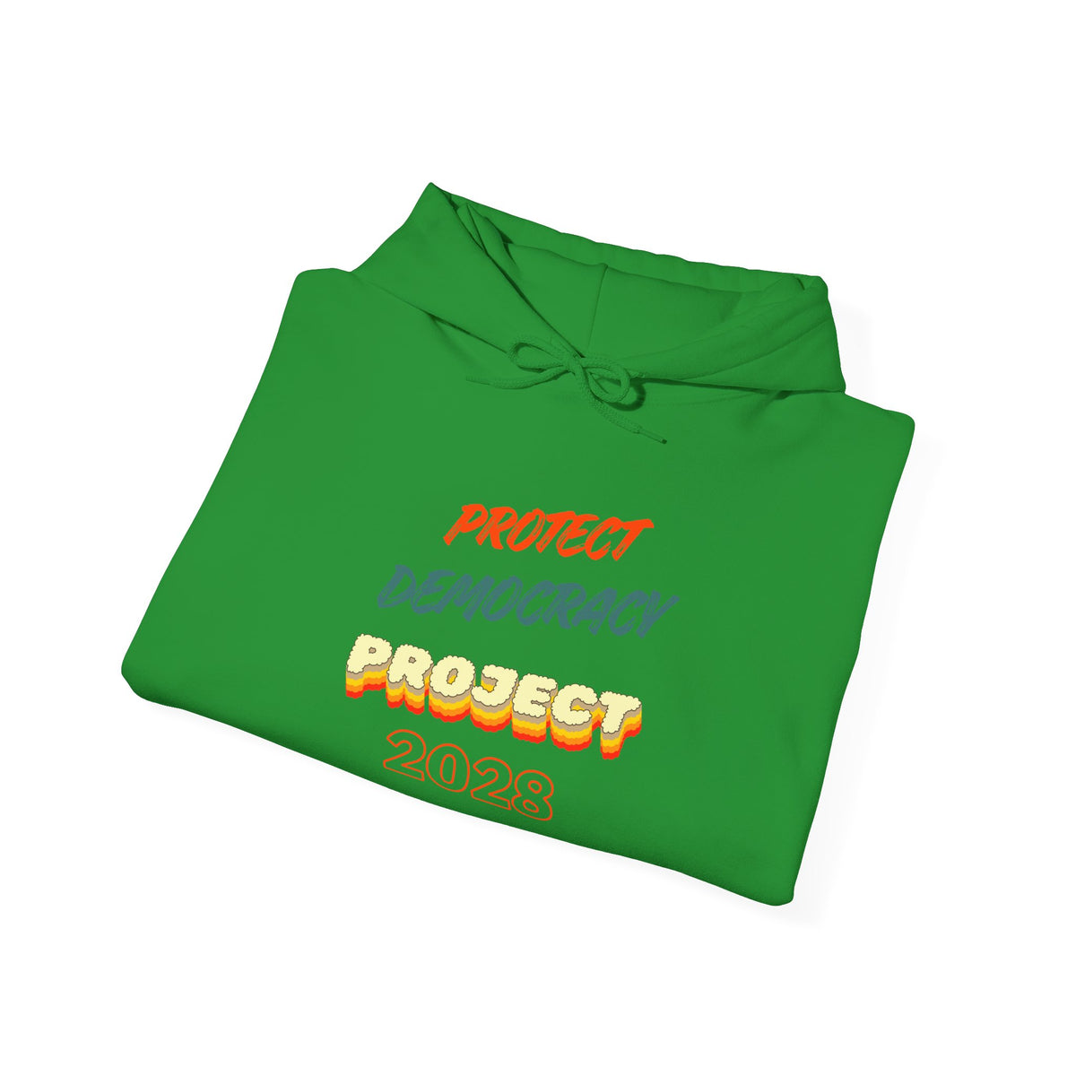 Project 2028 Hoodie | Retro Bubble Letter Design