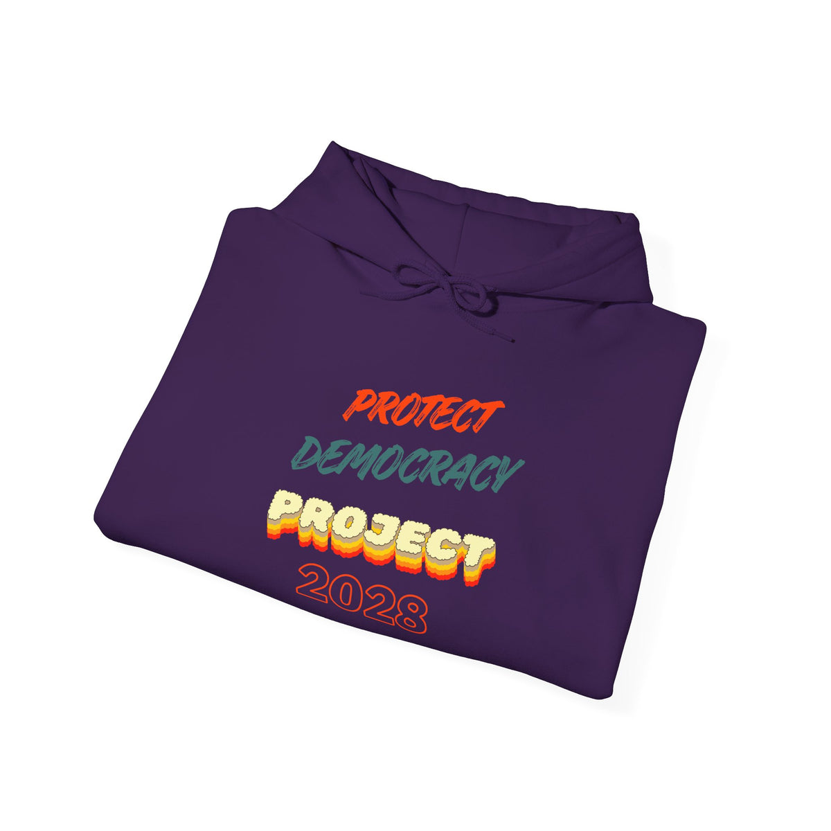 Project 2028 Hoodie | Retro Bubble Letter Design