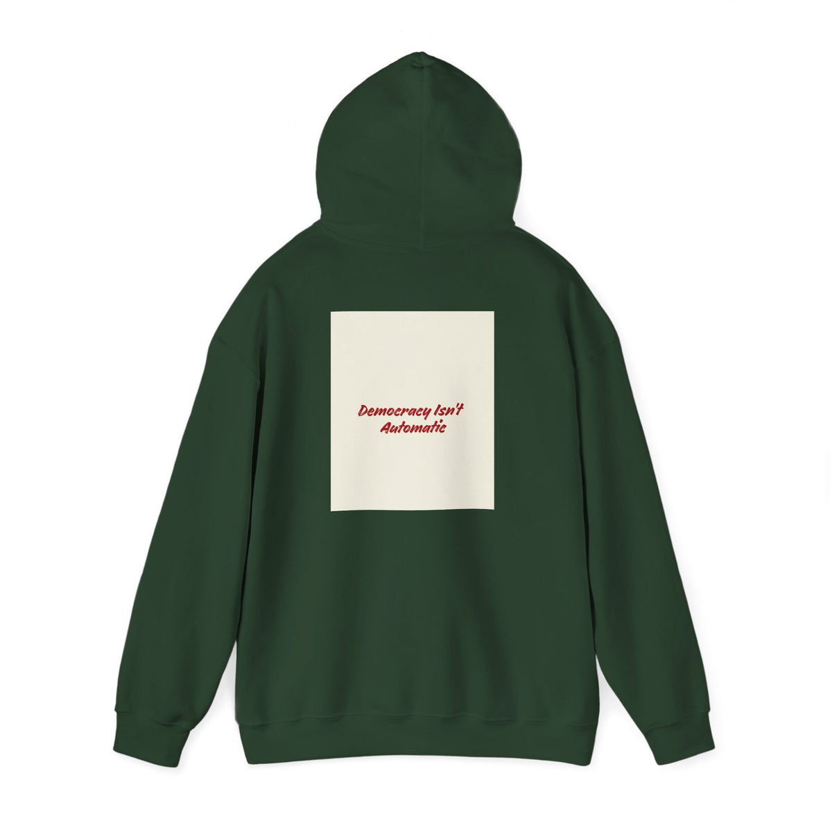 Project 218 Hoodie | Retro Block Logo, Beige Panel Front, Script Back
