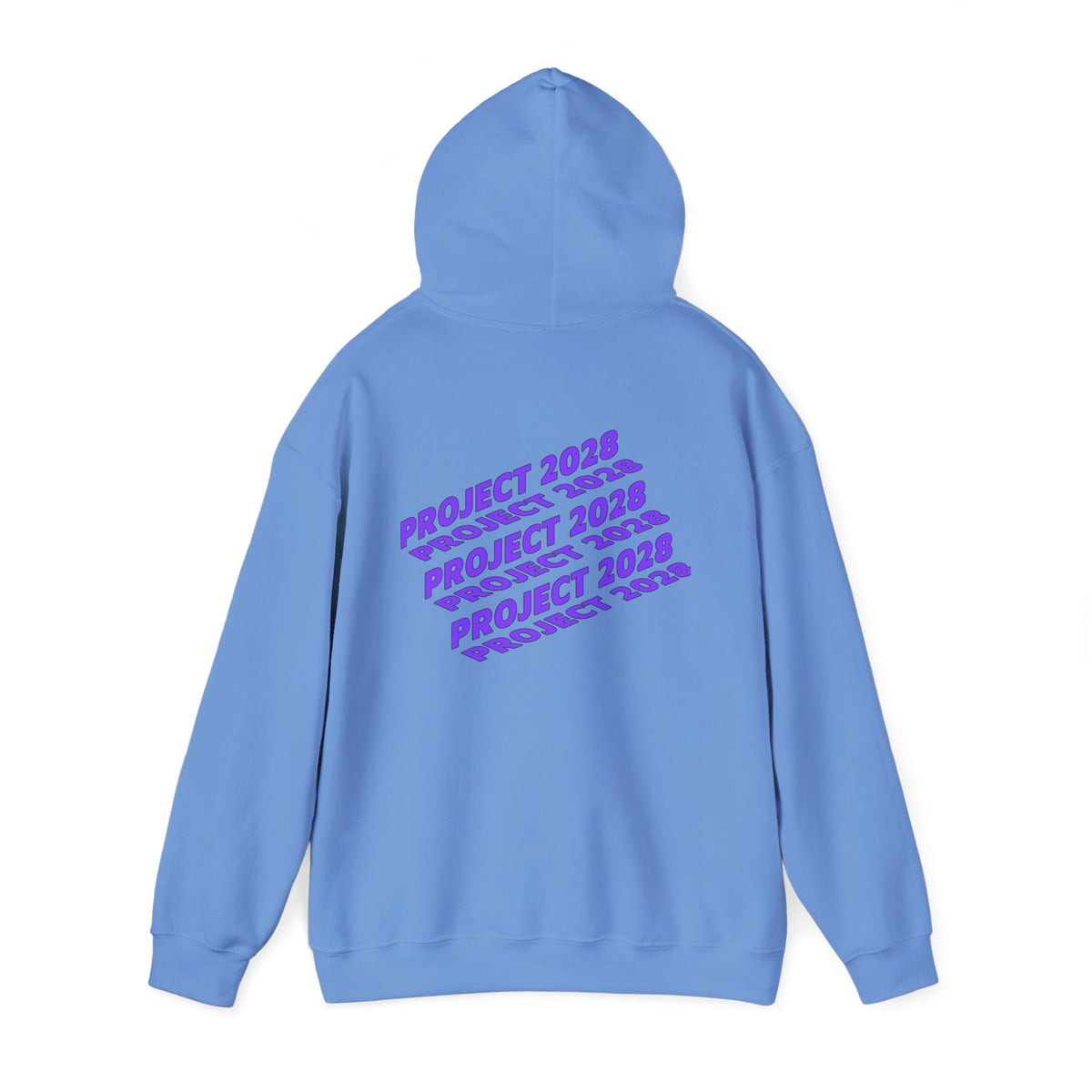 Project 2028 hoodie | Fight Back II text graphic, retro purple pink print