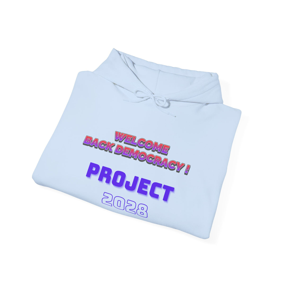 Project 2028 hoodie | Retro purple text design