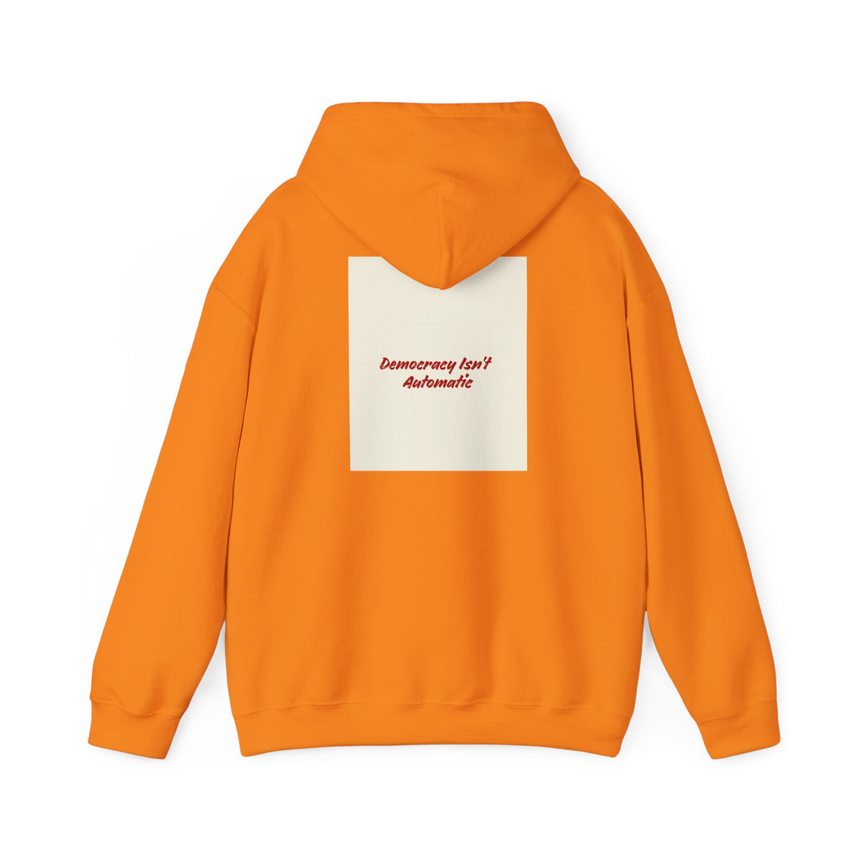 Project 218 Hoodie | Retro Block Logo, Beige Panel Front, Script Back