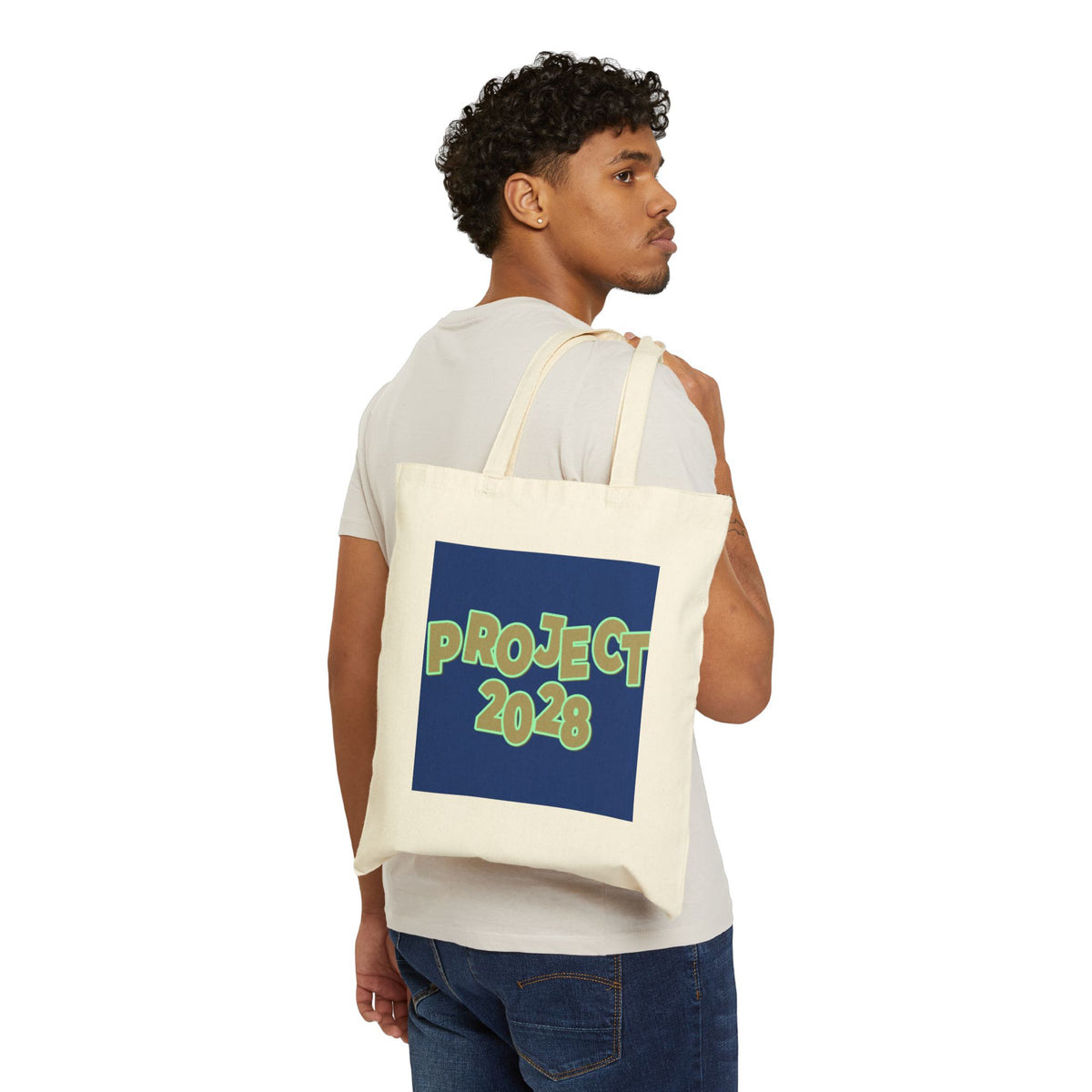Project 2028 Tote Bag – "Democracy Isn't Automatic" Cotton Canvas Tote