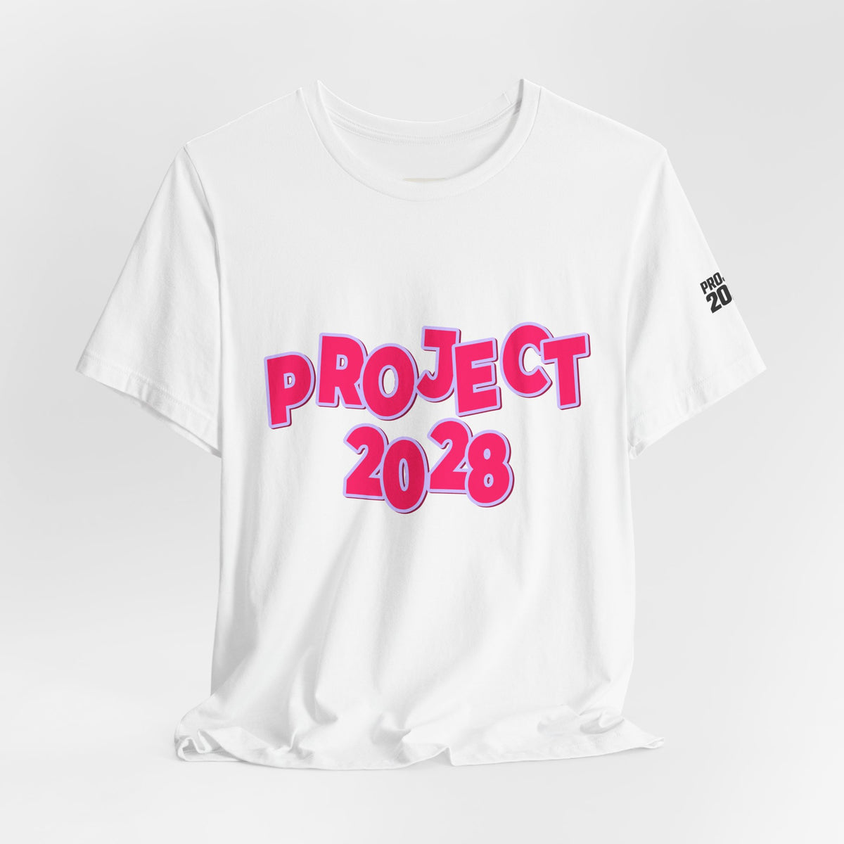 Project 2028 Graphic Tee — Bold Pink Campaign Shirt - Make a Statement Without Saying a Word
