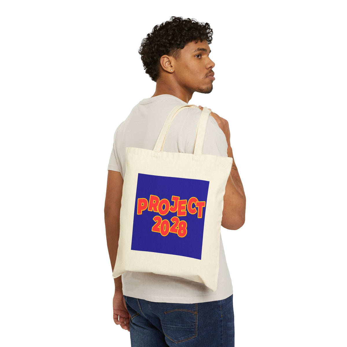 Tote Bag — 'Project 2028' & "Democracy Isn't Automatic" Cotton Canvas Tote
