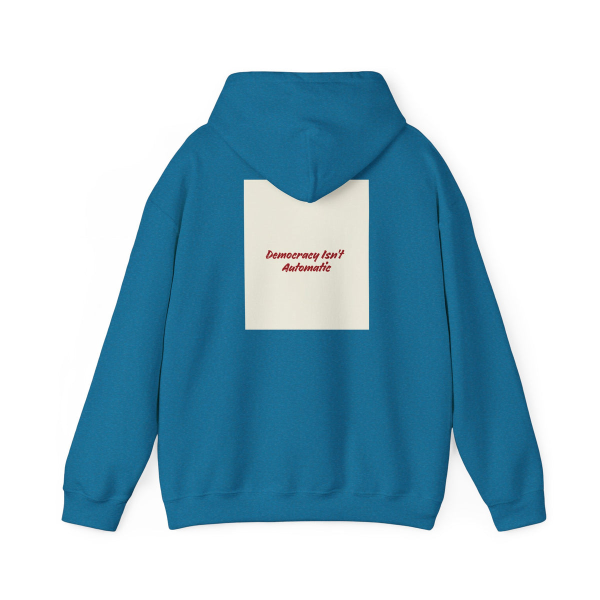 Project 218 Hoodie | Retro Block Logo, Beige Panel Front, Script Back