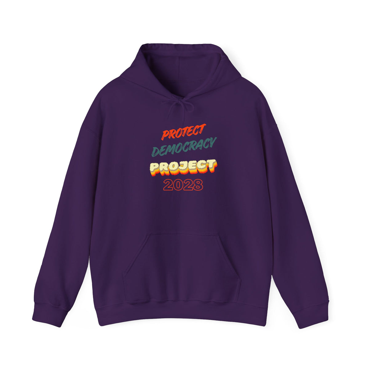 Project 2028 Hoodie | Retro Bubble Letter Design